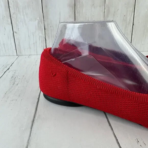 Vivaia Ruby Red Bibi Almond-Toe Knotted Flats Adorable Knot Style Size 38/7-7.5 - Picture 3 of 13